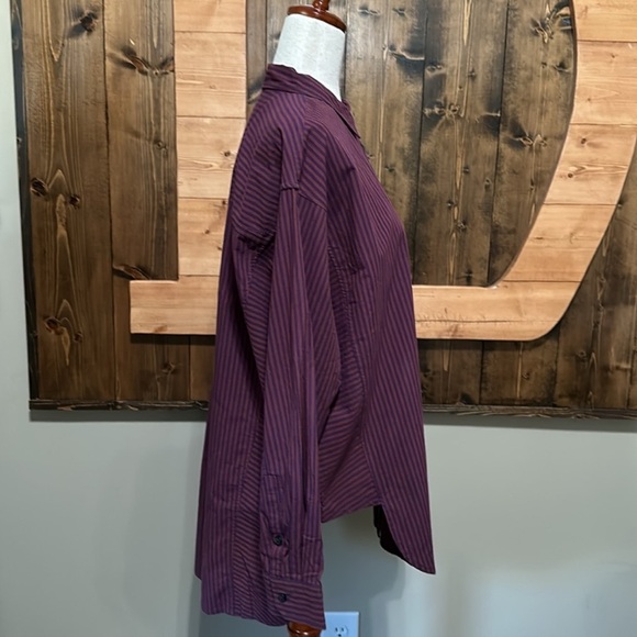 Madewell Purple Striped Button-Up Shirt - Picture 7 of 8